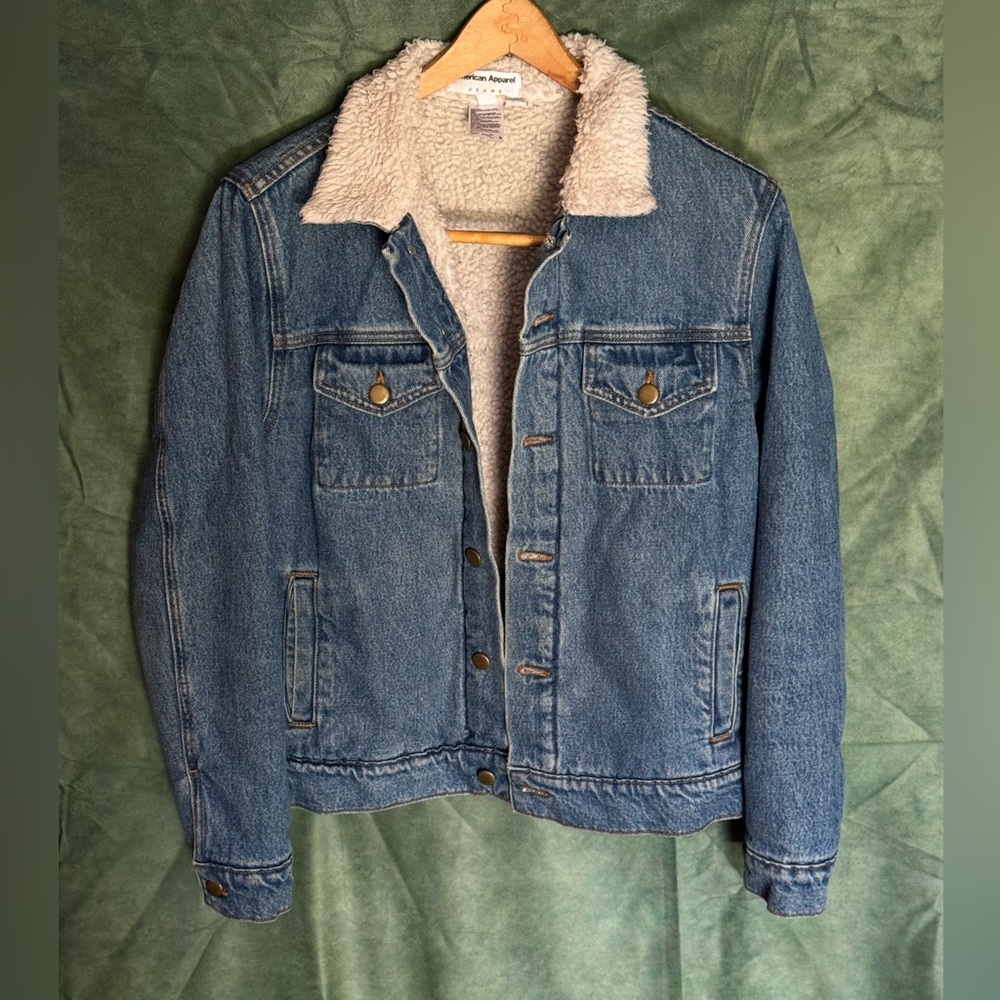 American Apparel Denim Sherpa Jacket